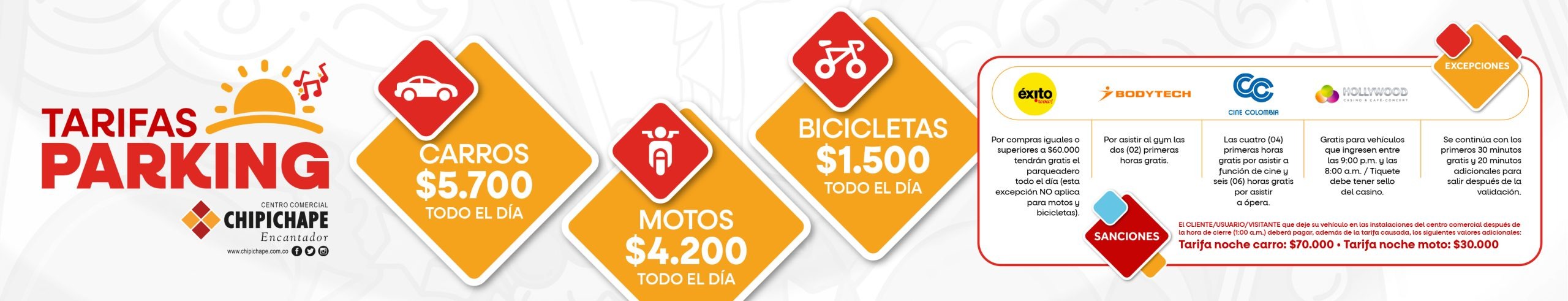 Tarifas de Parking Chipichape